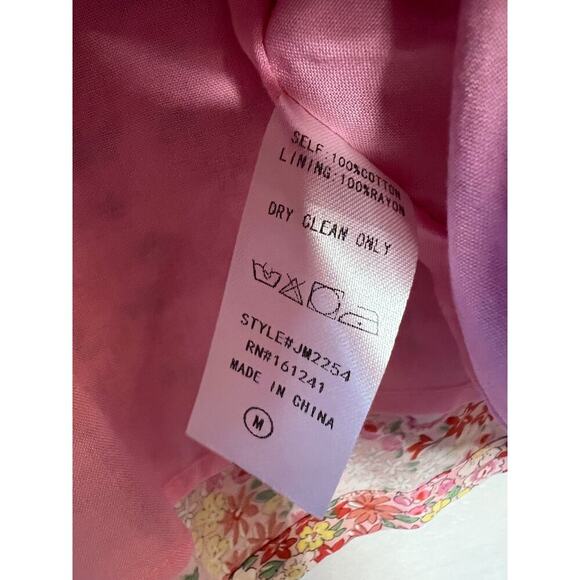 J. Marie Floral Top Size MED Pink Red‎ Yellow Spring Summer Perfection - Picture 3 of 5